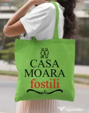 Sacosa din panza Casa moara fostili Verde mar