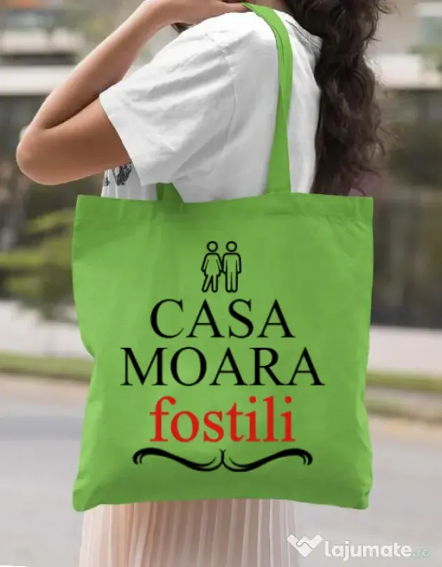Sacosa din panza Casa moara fostili Verde mar