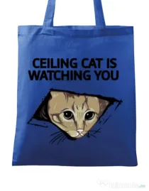 Sacosa din panza Ceiling cat Albastru regal
