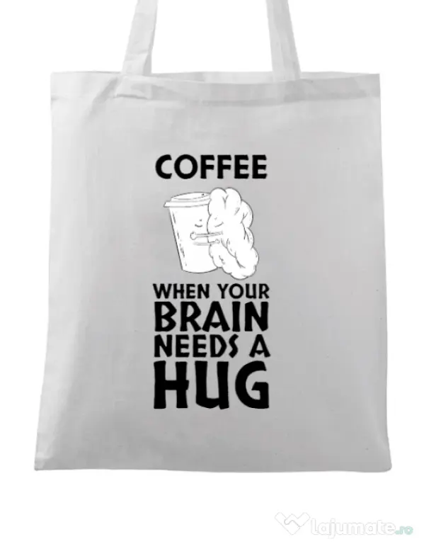Sacosa din panza Coffee Alb