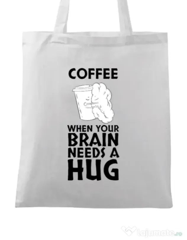 Sacosa din panza Coffee Alb