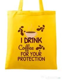 Sacosa din panza Coffee for protection Galben