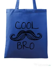 Sacosa din panza Cool moustache bro Albastru regal