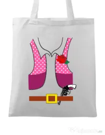 Sacosa din panza Cowboy suit 2 Alb