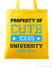 Sacosa din panza Cute university Galben