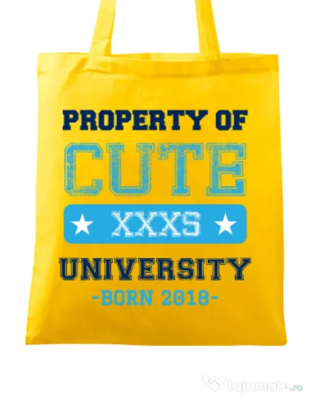 Sacosa din panza Cute university Galben