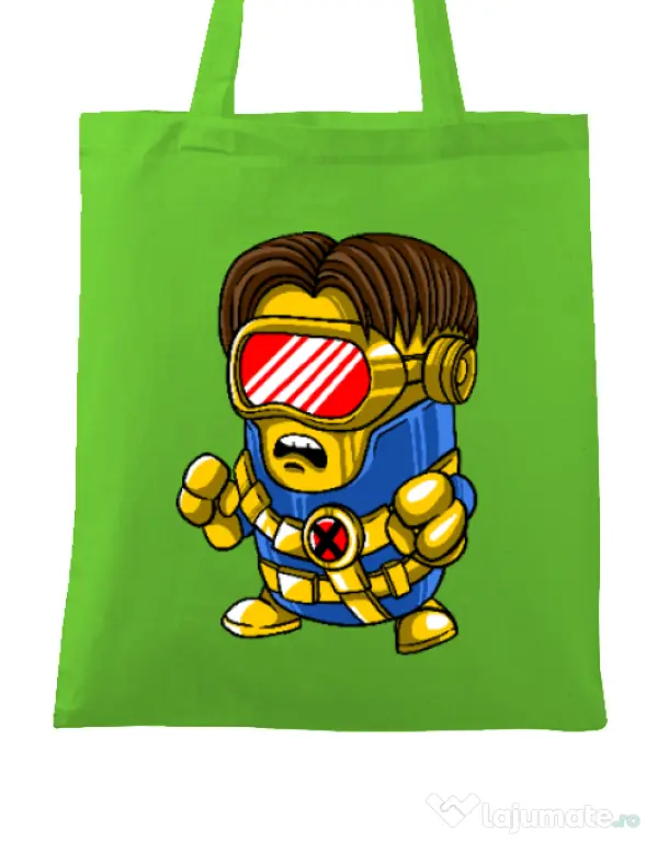 Sacosa din panza Cyclops minion Verde mar