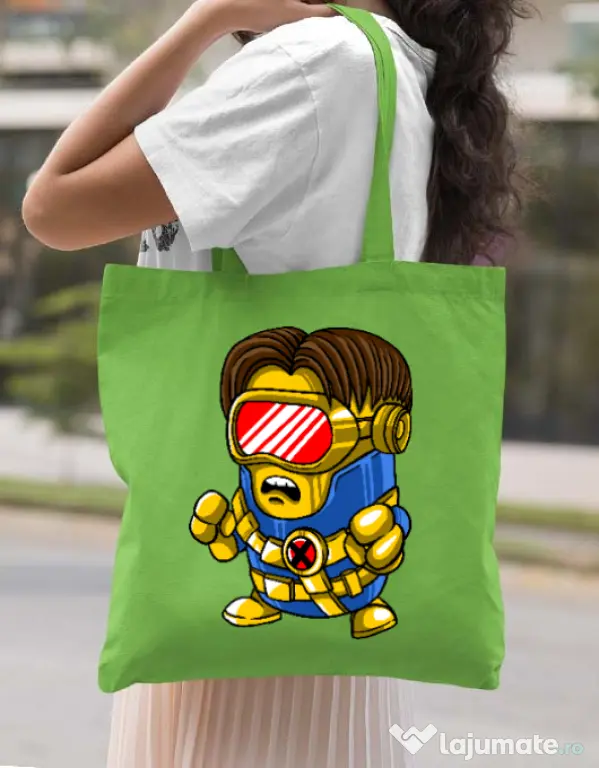 Sacosa din panza Cyclops minion Verde mar