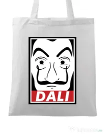 Sacosa din panza Dali mask Alb