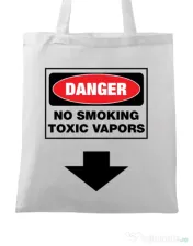 Sacosa din panza Danger No Smoking Alb