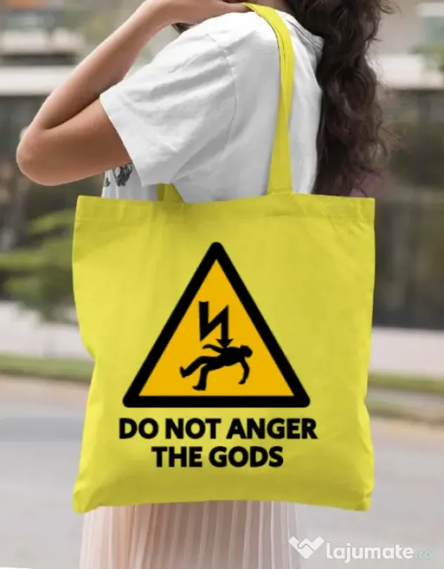 Sacosa din panza Do not anger the gods Galben