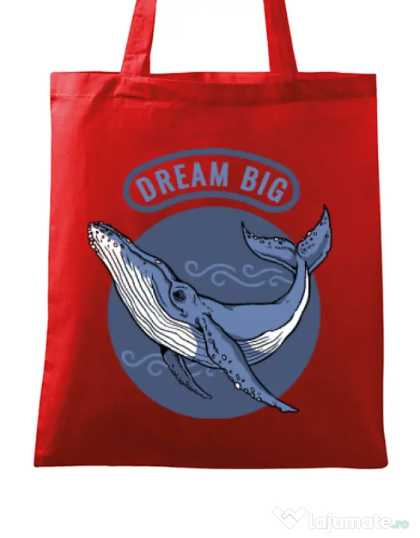 Sacosa din panza Dream big Rosu