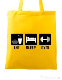 Sacosa din panza Eat sleep gym Galben