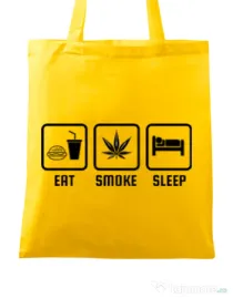 Sacosa din panza Eat smoke sleep Galben