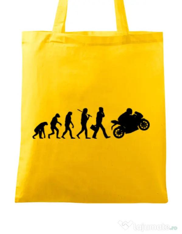 Sacosa din panza Evolution - motorcycle Galben