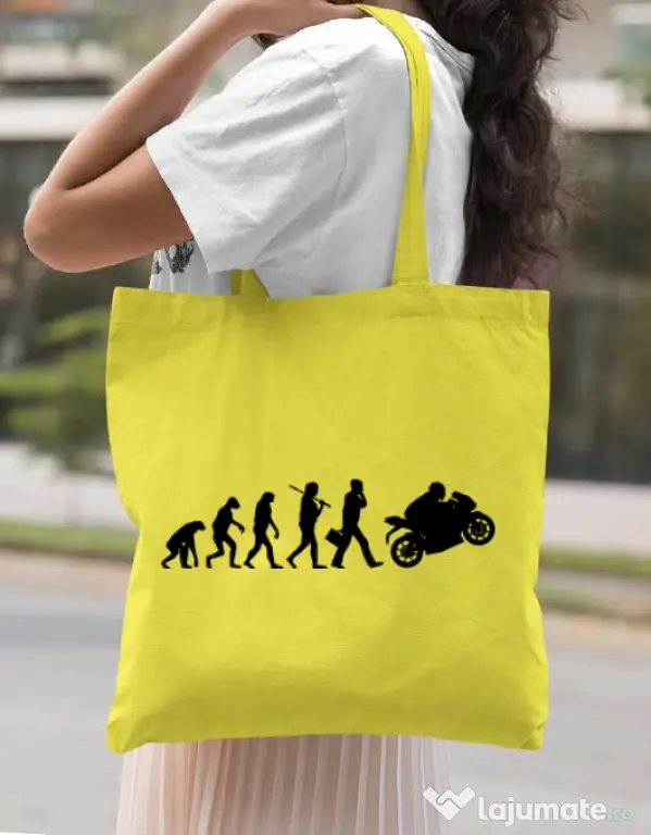 Sacosa din panza Evolution - motorcycle Galben