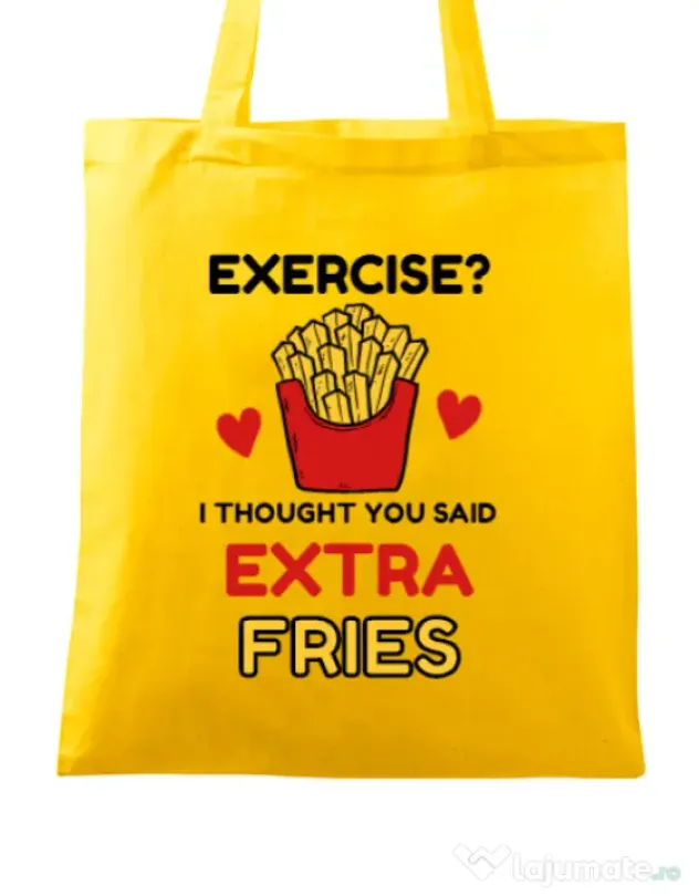 Sacosa din panza Exercise extra fries Galben