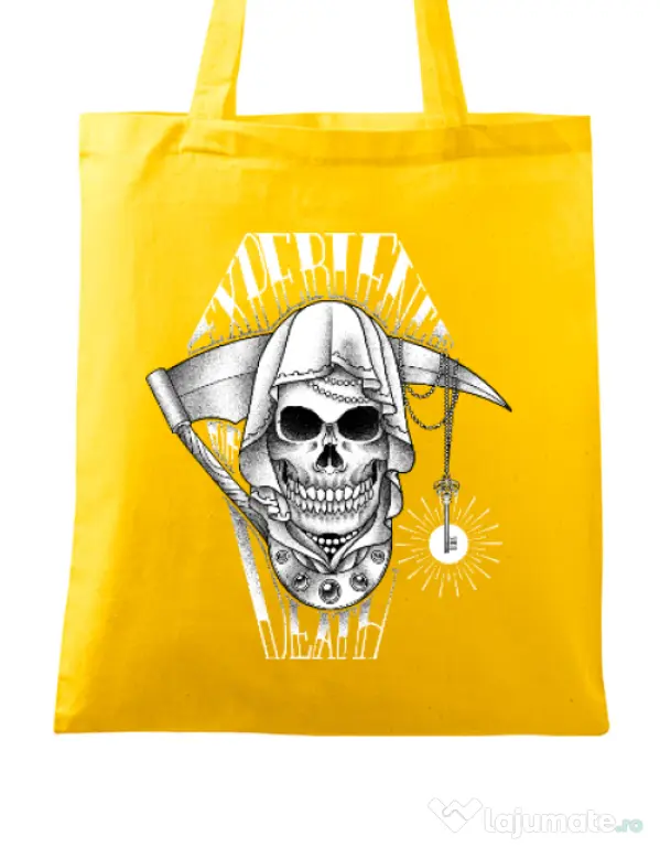 Sacosa din panza Experience death Galben