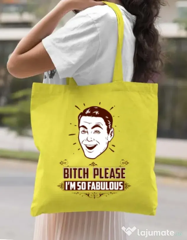 Sacosa din panza Fabulous Galben
