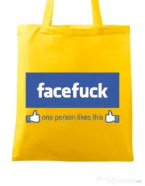 Sacosa din panza Facefuck Galben