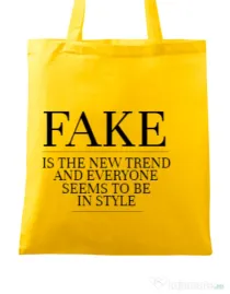 Sacosa din panza Fake is the new trend Galben