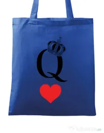 Sacosa din panza Fancy queen Albastru regal