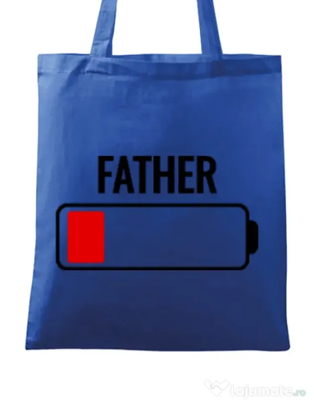 Sacosa din panza Father battery Albastru regal