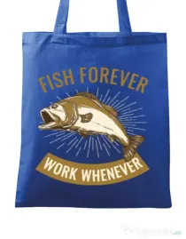 Sacosa din panza Fish forever Albastru regal