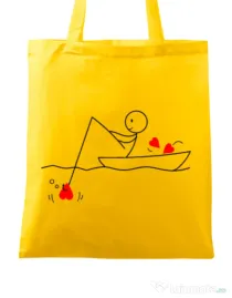 Sacosa din panza Fishing for love 1 Galben