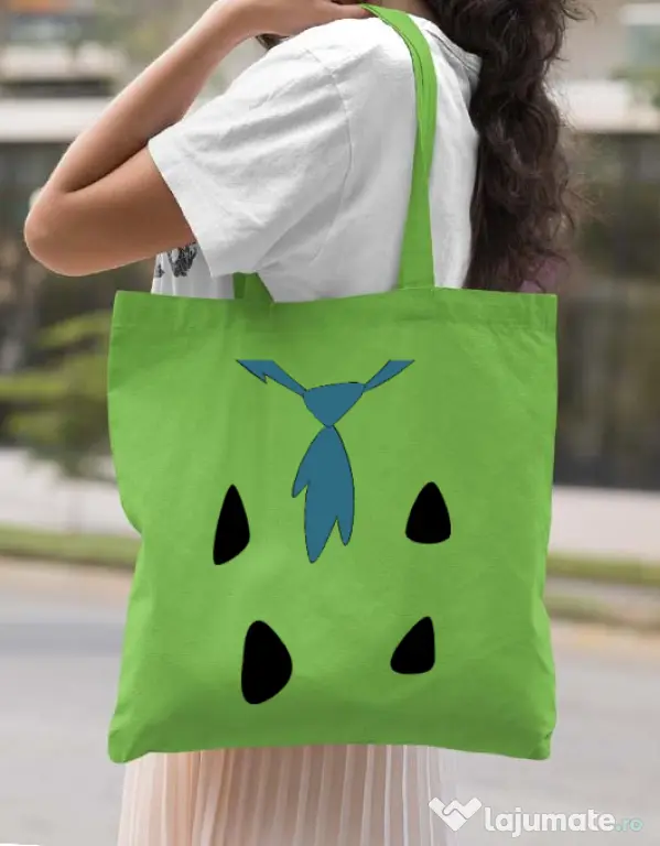 Sacosa din panza Flinstone costume Verde mar