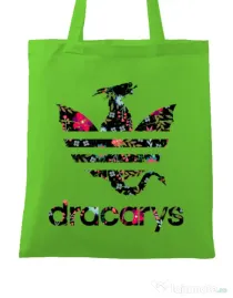 Sacosa din panza Flower dracarys Verde mar