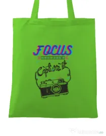 Sacosa din panza Focus and than Capture it Verde mar