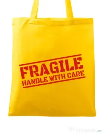 Sacosa din panza Fragile Galben