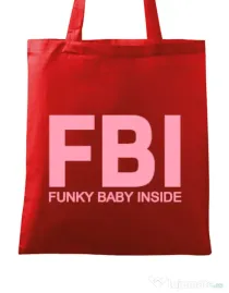 Sacosa din panza Funky baby inside Rosu