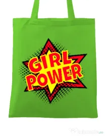 Sacosa din panza Girl power Verde mar
