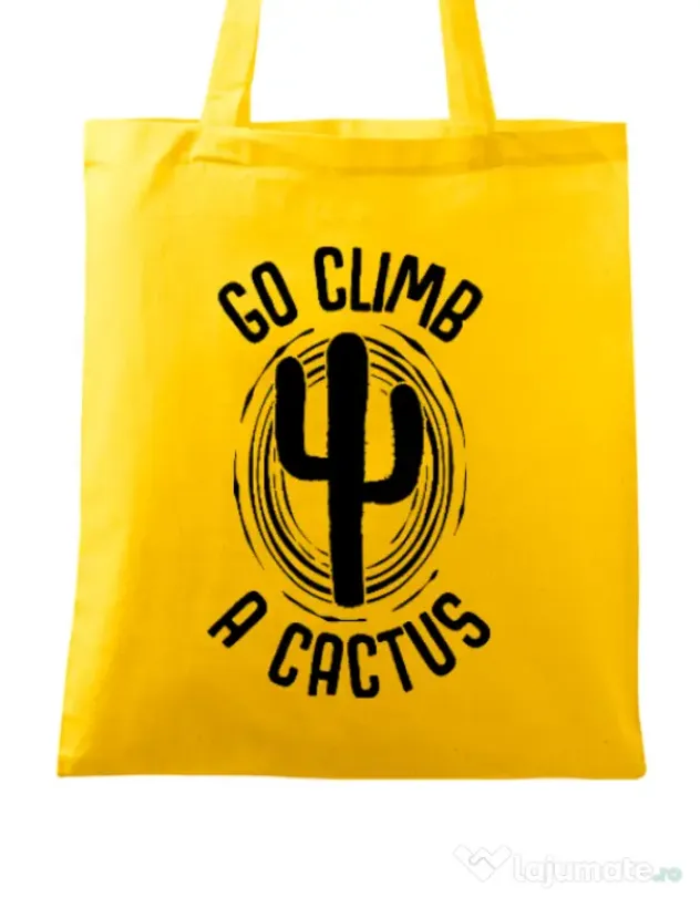 Sacosa din panza Go climb a cactus Galben