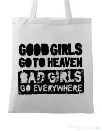 Sacosa din panza Good girls Alb