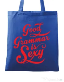 Sacosa din panza Good grammar Albastru regal