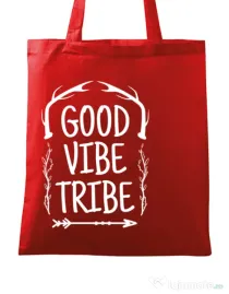 Sacosa din panza Good vibe tribe Rosu