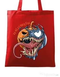 Sacosa din panza Halloween Venom Rosu