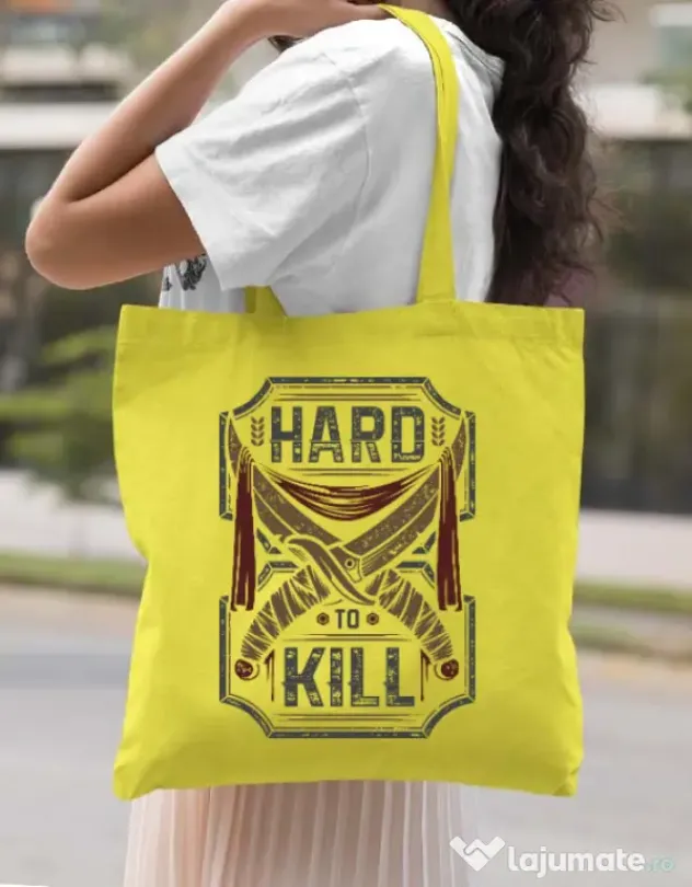 Sacosa din panza Hard To Kill Galben