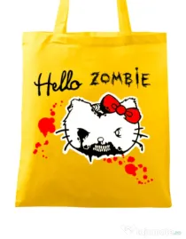 Sacosa din panza Hello zombie Galben