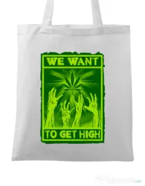 Sacosa din panza High zombies Alb