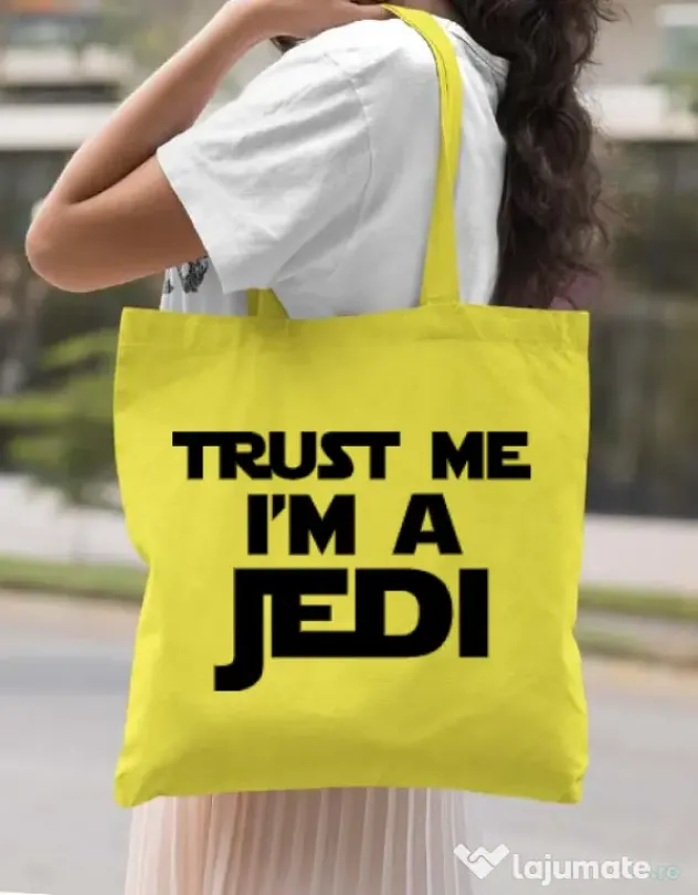 Sacosa din panza I am a jedi Galben