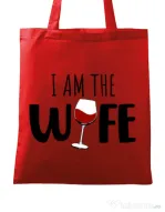 Sacosa din panza I am the wife Rosu
