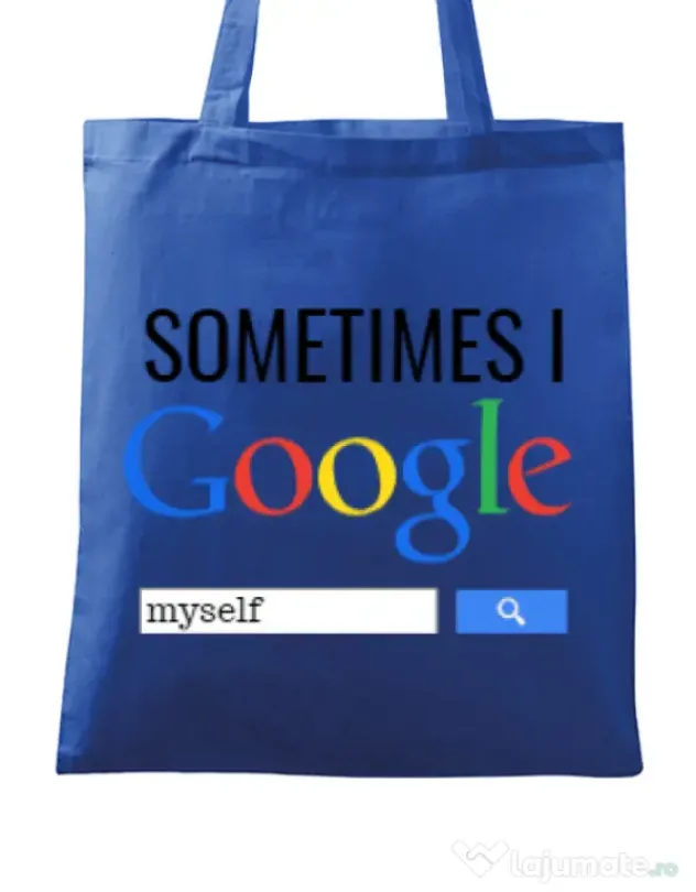 Sacosa din panza I google myself Albastru regal