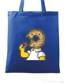 Sacosa din panza I Like Donut Albastru regal