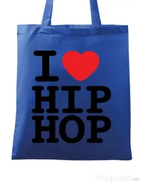 Sacosa din panza I love hip hop Albastru regal