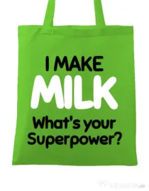 Sacosa din panza I make milk Verde mar
