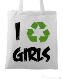 Sacosa din panza I recycle girls Alb